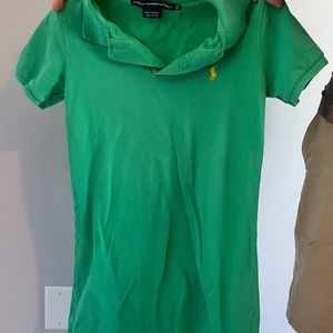 Green polo collared t-shirt dress